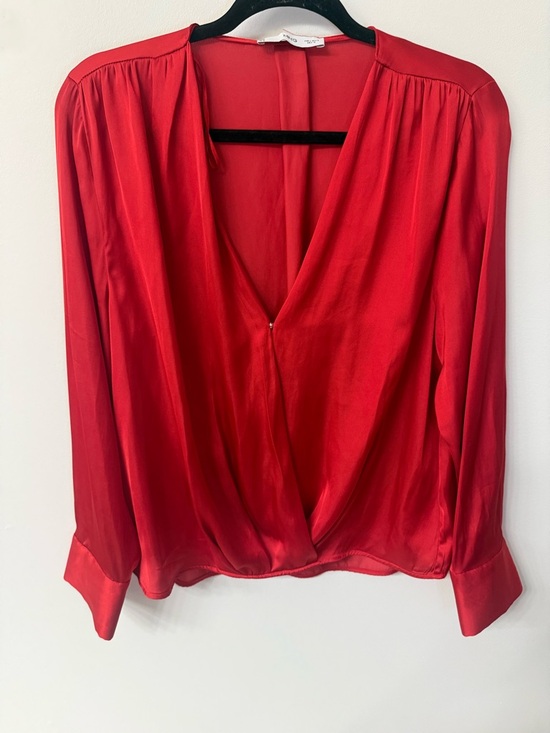 Mango Tops - MANGO Silky Red Blouse - Women Tops SIZE 8